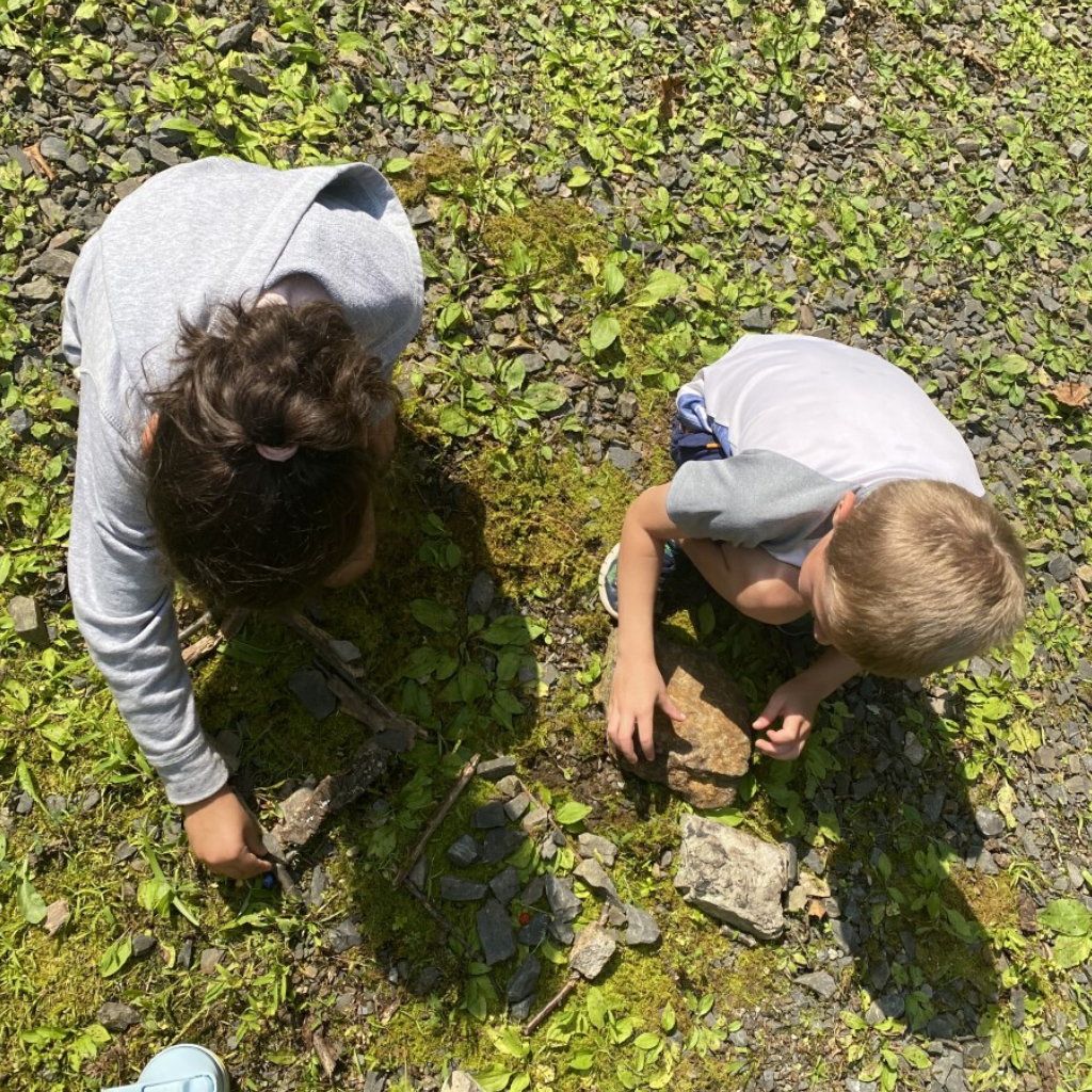 Campers doing a summer camp activity Campers doing a summer camp activity