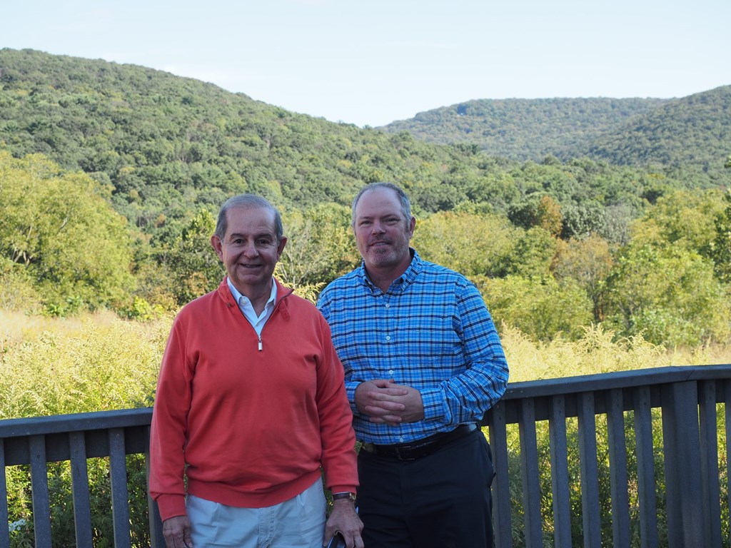 Ben Olewine with Hawk Mountain President Sean Grace