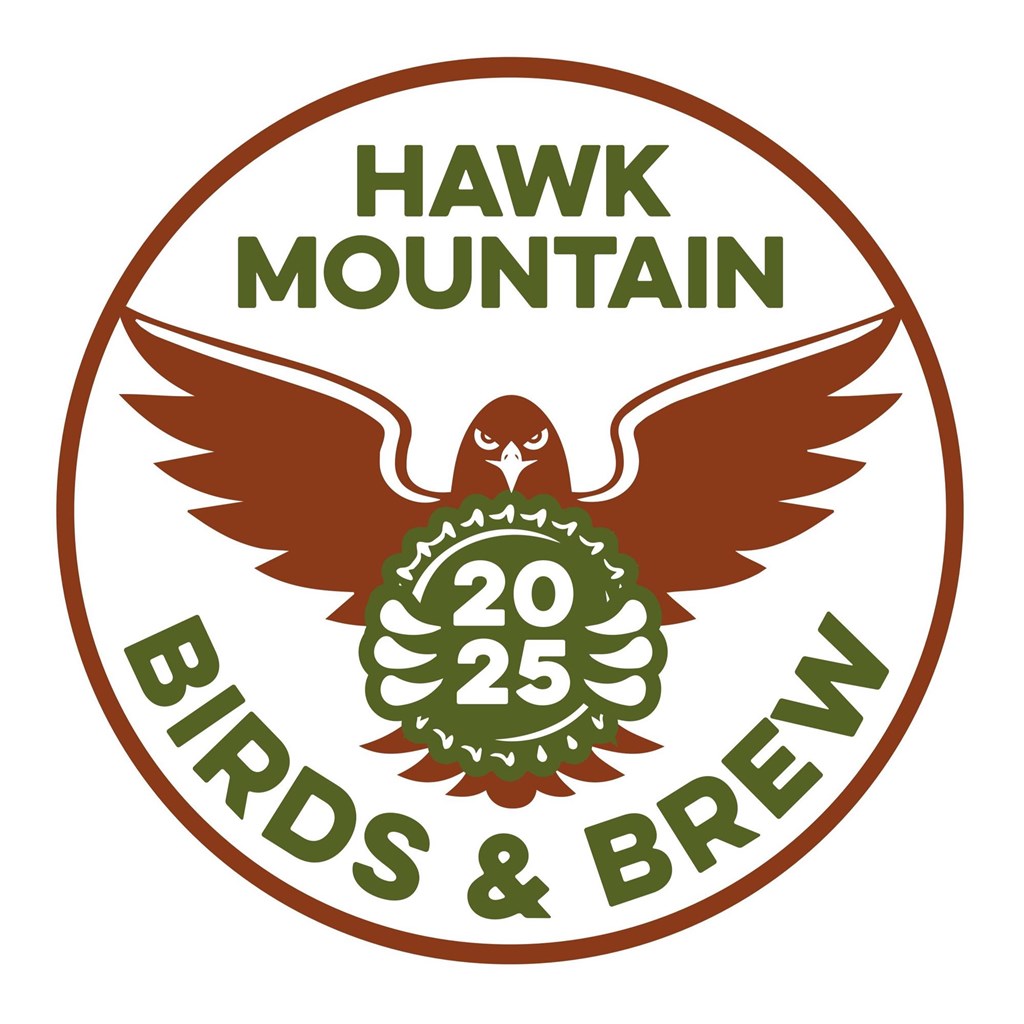 Birds and Brew 2025 Logo, raptor holding a bottlecap in its talons