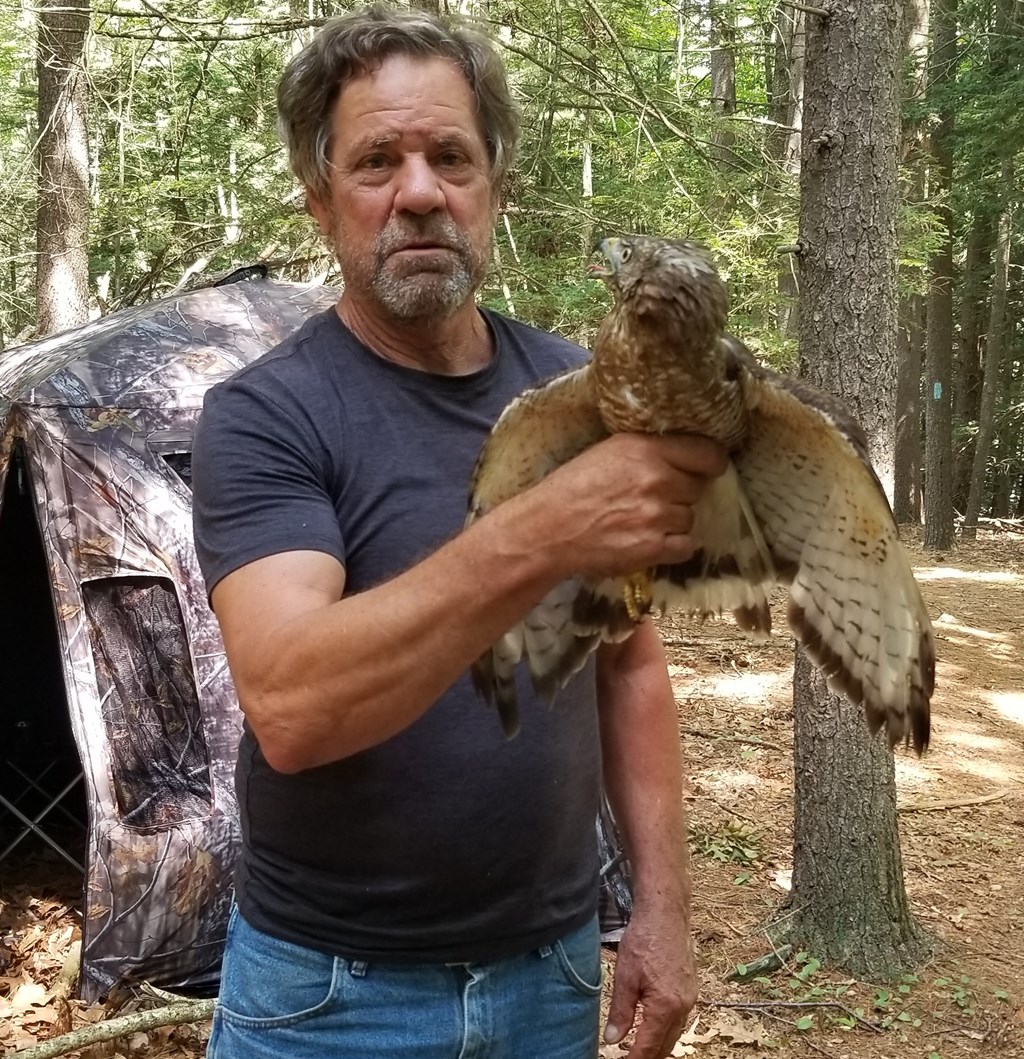 Larry holding the second tagged broadwing from Connecticut