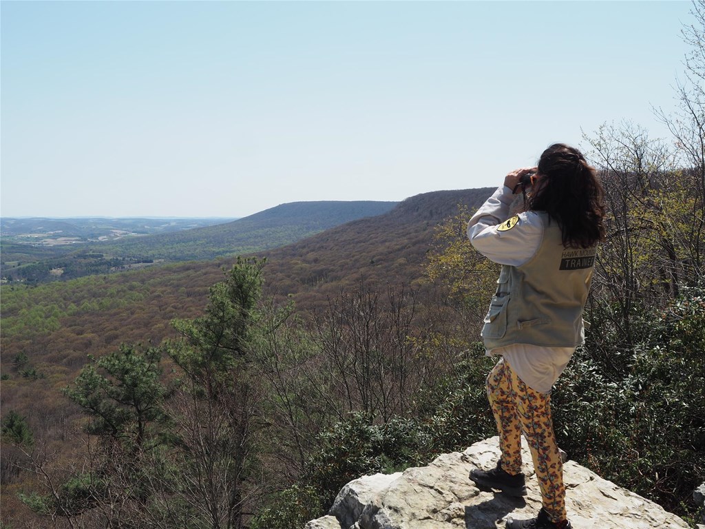 Trainee Paula Scanning the Skies from South Lookout