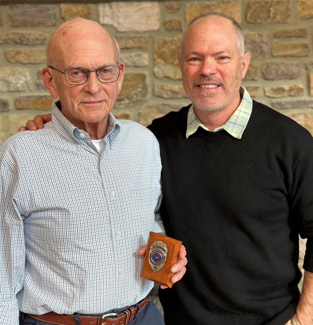 Warden Award Recipient Peter Bennet and HMS President Sean Grace Warden Award Recipient Peter Bennet and HMS President Sean Grace