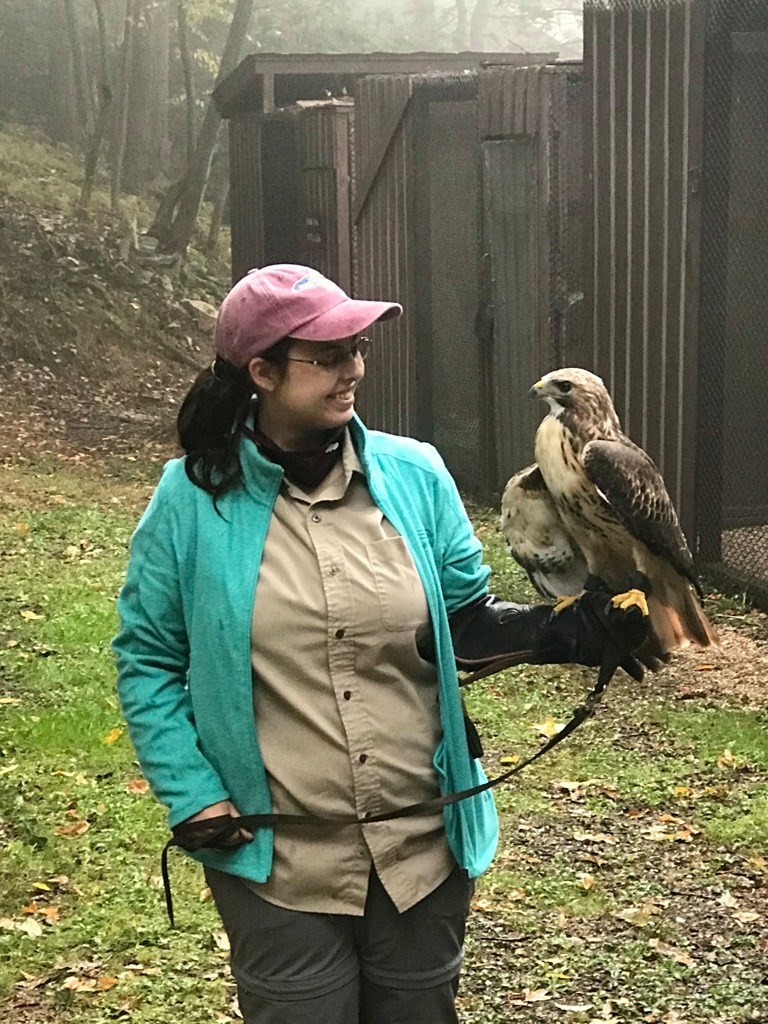 Trainee Andrea with the Education Red-tail Trainee Andrea with the Education Red-tail