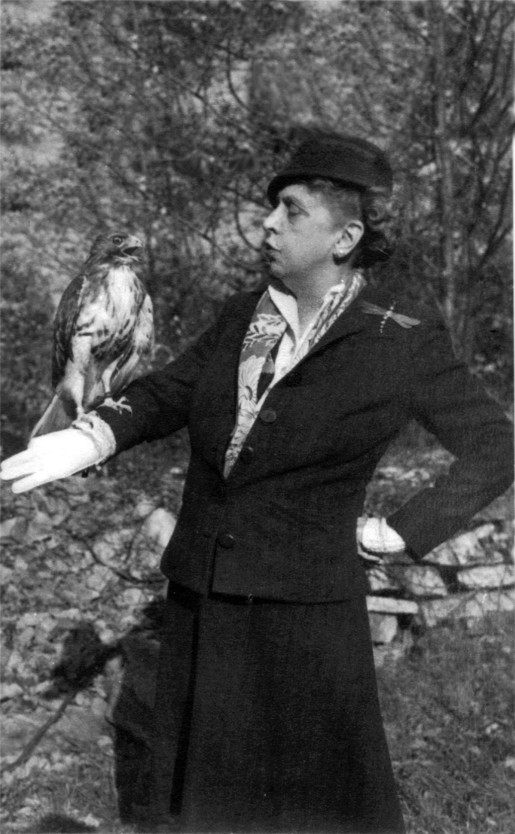 Rosalie Edge with Red-tailed Hawk