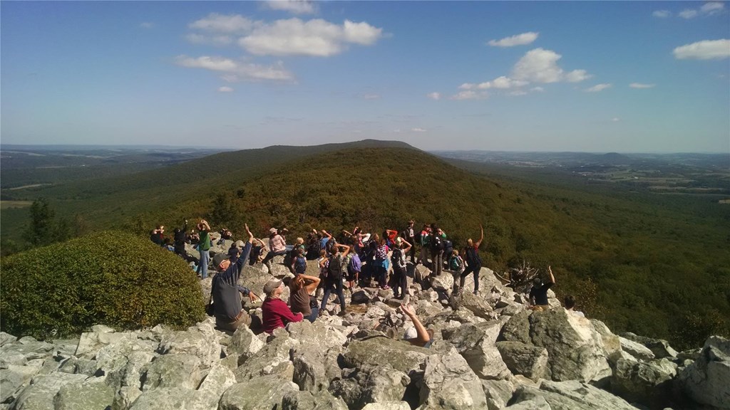 Visitors sitting atop North Lookout