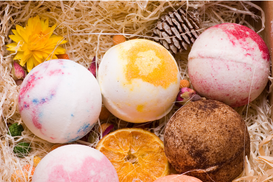 Various circular bath bombs Various circular bath bombs