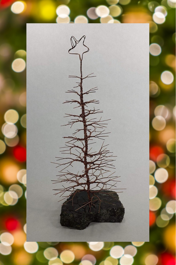 Christmas tree themed wire sculpture Christmas tree themed wire sculpture
