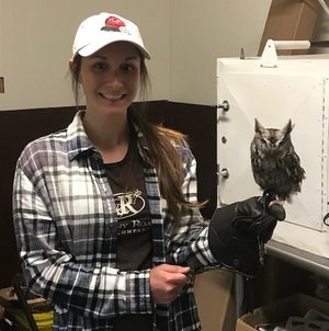 Alyssa holding owl