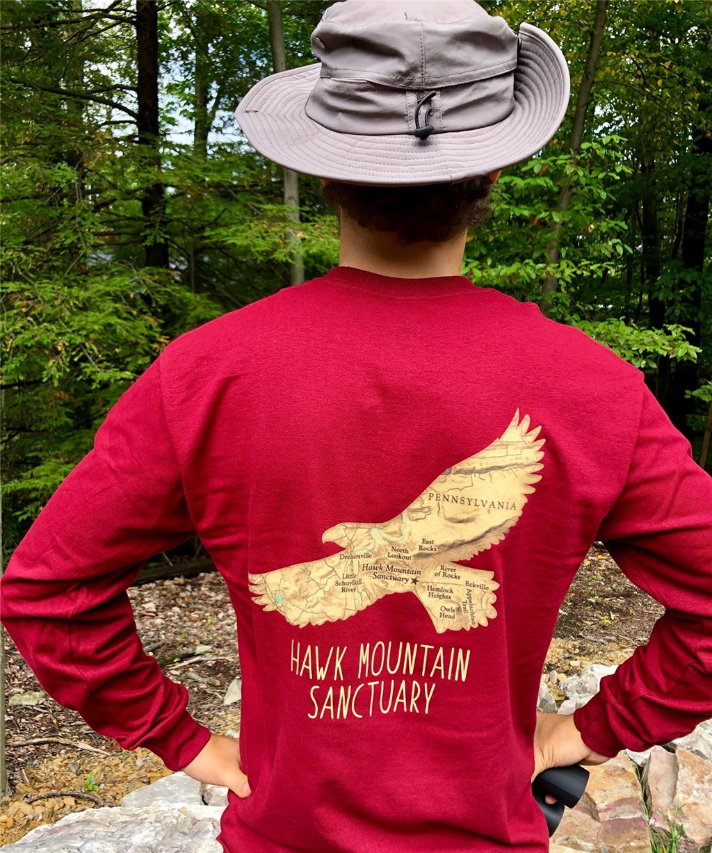 Hawk Mountain Map Raptor Silhouette Shirt