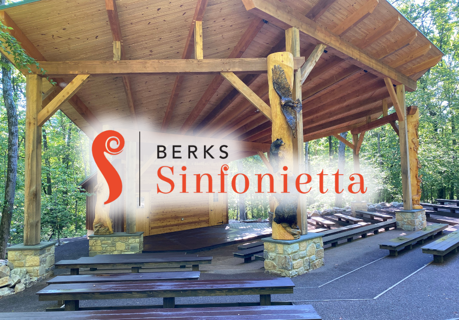 Berks Sinfonietta logo over Amphitheater