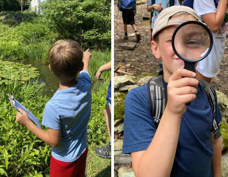 Young Students with Clipboard and Magnifying Glass