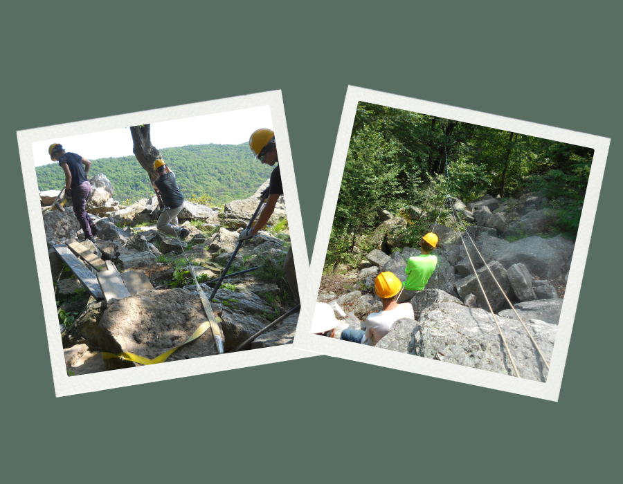 Stewardship graphic with examples of rigging and mechanical advantage